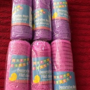 Spring/Easter Decorative Mesh. Set of 6.